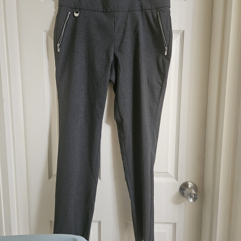 Elegant Charcoal Straight Leg Women's Pants
